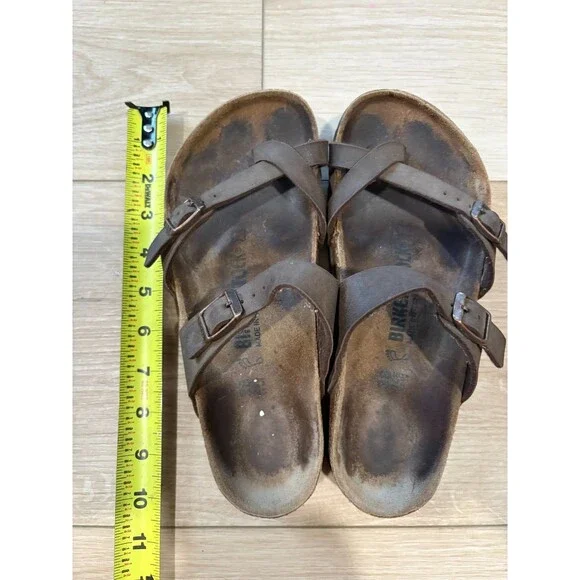 Birkenstock Mayari Mocha Size 38 Womens Brown Slip On Slides Germany - Picture 2 of 9